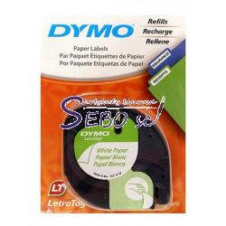 DYMO taśma 12mm x 4m PAPIEROWA biała LETRATAG